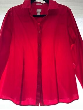 Chico's Bright Red Wrinkle-Resistant Blouse